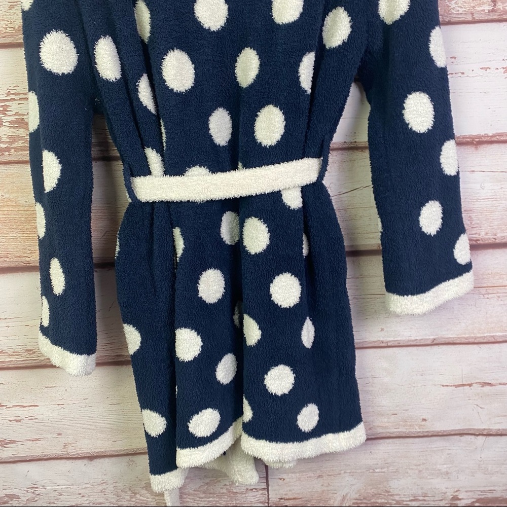 Barefoot Dreams- Polka Dot Short Hooded Robe - Picture 14 of 16